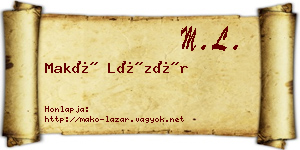 Makó Lázár névjegykártya